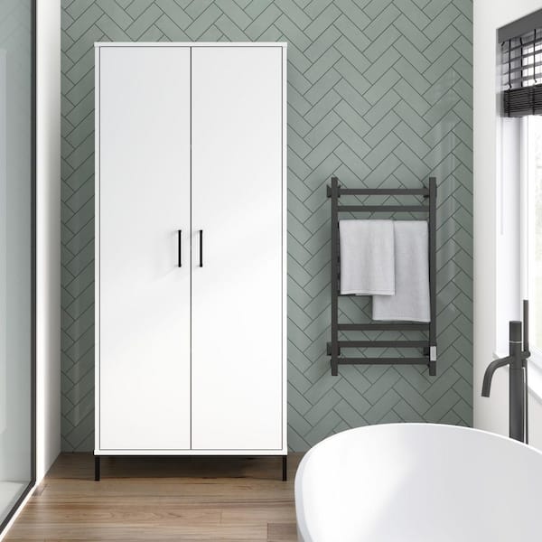 Bush Furniture Essence White 64.87 in. Accent Storage Cabinet