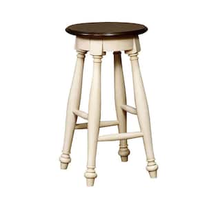 Sabrina Transitional White and Cherry Counter Height Stool (Set of 2)