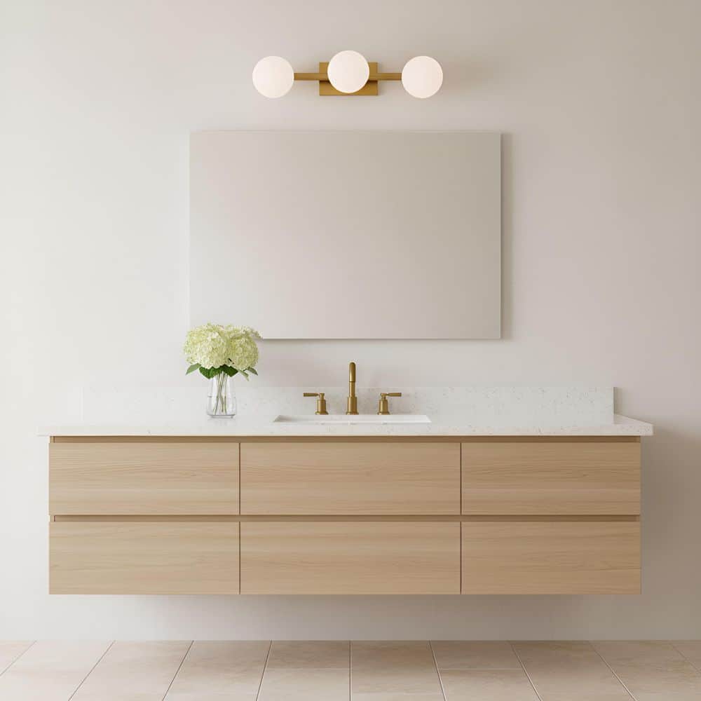 Altair Small 3-Light Burnished Brass Wall Sconce with Milk Glass Shades price history on PriceWatchPro