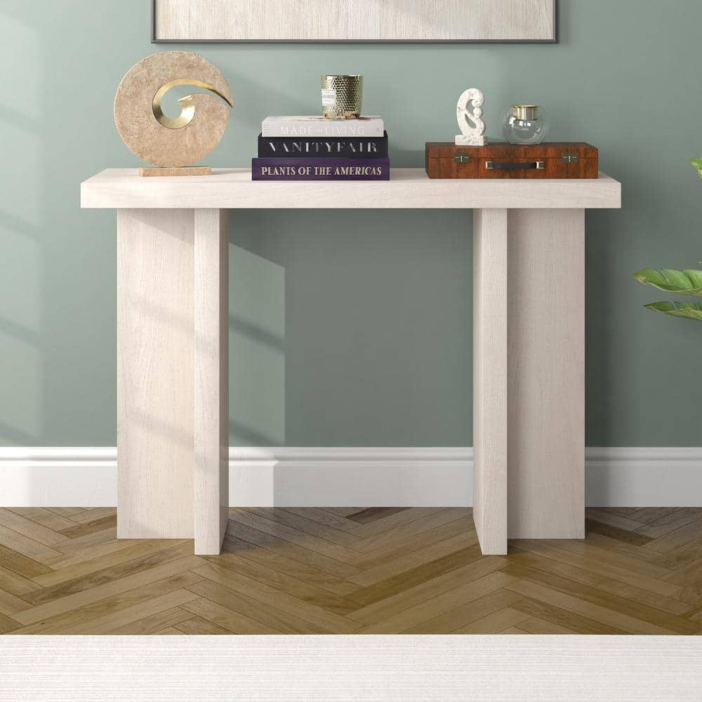 Alder White 42" MDF Modern Console Table