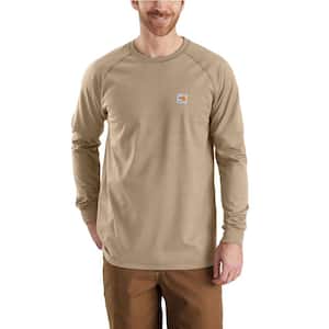 Men's Tall Large Khaki FR Force Long Sleeve T-Shirt
