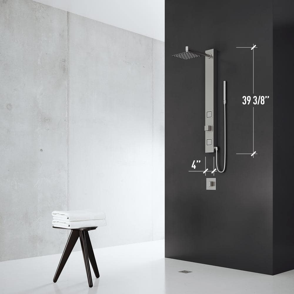 Orchid 39" Stainless Steel 2-Jet Shower Panel with Hand Wand
