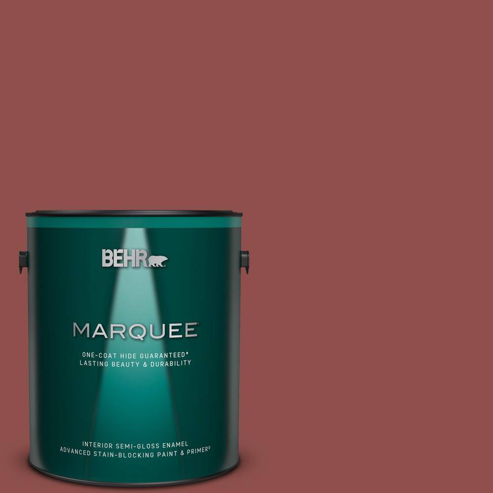 1 gal. #S140-6 Moroccan Ruby Semi-Gloss Enamel Interior Paint & Primer