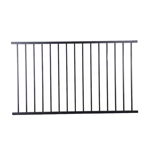FORTRESS Al13 Home Traditional Railing 40 in. H x 6 ft. W Black Sand Aluminum Level Railing Panel