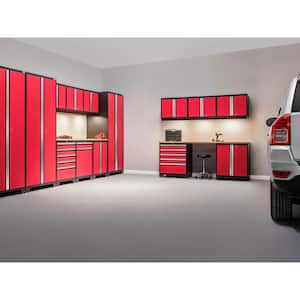 Pro Series 10-Piece 18-Gauge Welded Steel Garage Storage System in Deep Red (184 in. W x 85 in. H x 24 in. D)