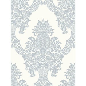 60.75 sq ft Periwinkle Pineapple Plantation Pre-Pasted Wallpaper