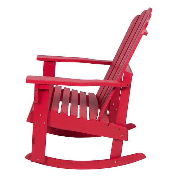 Shine Company 4699CR Marina II Porch Rocker with Hydro-TEX Finish Chili Red Rocking Adirondack Chair