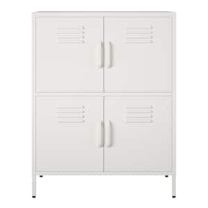 Evolution Mission District 4-Door Metal Locker Storage Cabinet, Soft White