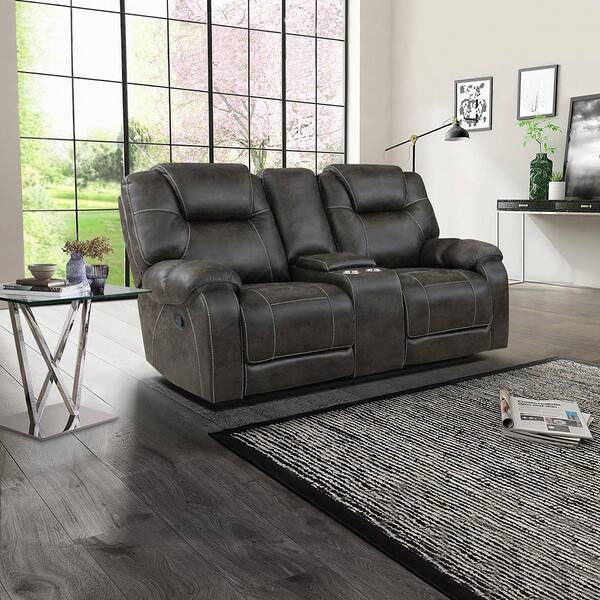 Lazzara Emily 75 in. W Chocolate Microfiber 2-Seater Manual Double