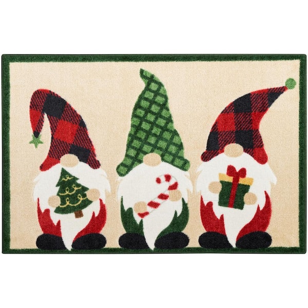 Nourison Accent Decor/Xmas doormat 2 ft. x 3 ft. Graphic Contemporary Area Rug