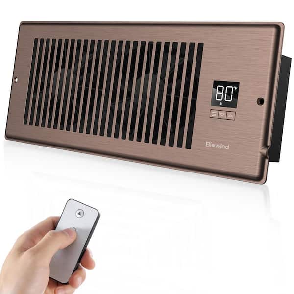 4 in. x 12 in. Bronze Quiet Register Electric Booster Fan, Wall Mount Electric Attic Fan for Indoor Bedroom