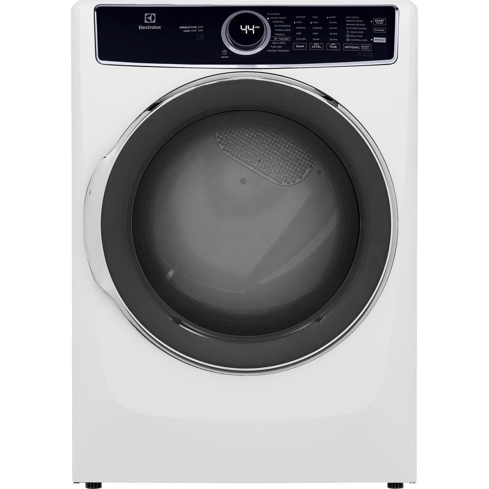 8 cu. ft. vented Front Load Stackable Electric Dryer in White with LuxCare Dry and Automatic Temperature Control