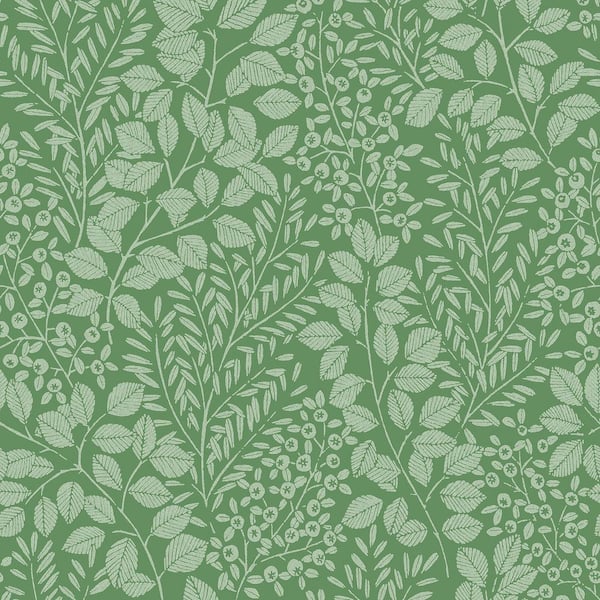 A-Street Prints Elin Green Berry Botanical Wallpaper Sample