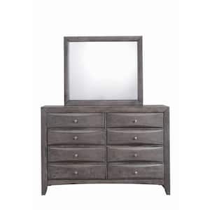 Madison 8-Drawer Gray Dresser with Mirror
