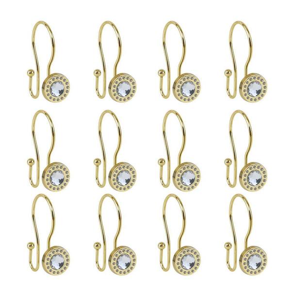 Utopia Alley Double Shower Curtain Hooks for Bathroom Rust Resistant Shower  Curtain Hooks Rings Crystal Design in Chrome (Set of 12), Polished Chrome -  Yahoo Shopping