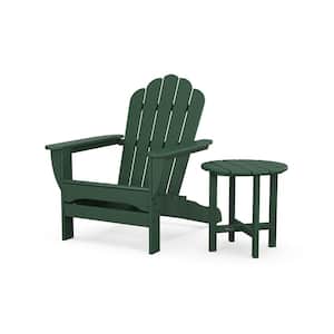 Rainforest 2-Piece Plastic Patio Conversation Set in Canopy Oversized Adirondack Chair with Side Table Monterey Bay