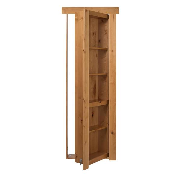 The Murphy Door 32 in. x 80 in. Flush Mount Assembled Alder Natural Stained Universal Solid Core Interior Bookcase Door