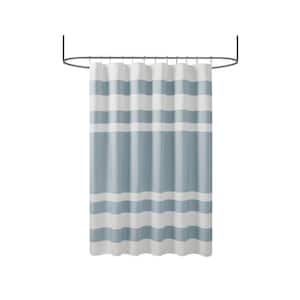 72 in. W. x 72 in. L Blue Shower Curtain with 3M Treatment