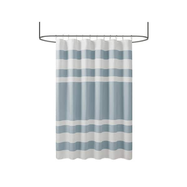 Unbranded 72 in. W. x 72 in. L Blue Shower Curtain with 3M Treatment