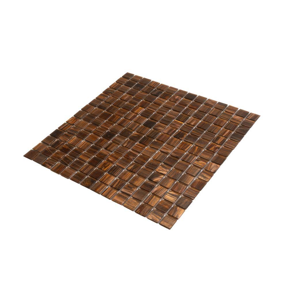 Celestial Bronze 12" x 12" Glass Mosaic Wall and Floor Tile