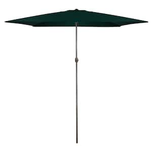 10 ft. x 6.5 ft. Outdoor Market Patio Umbrella with Hand Crank in Hunter Green