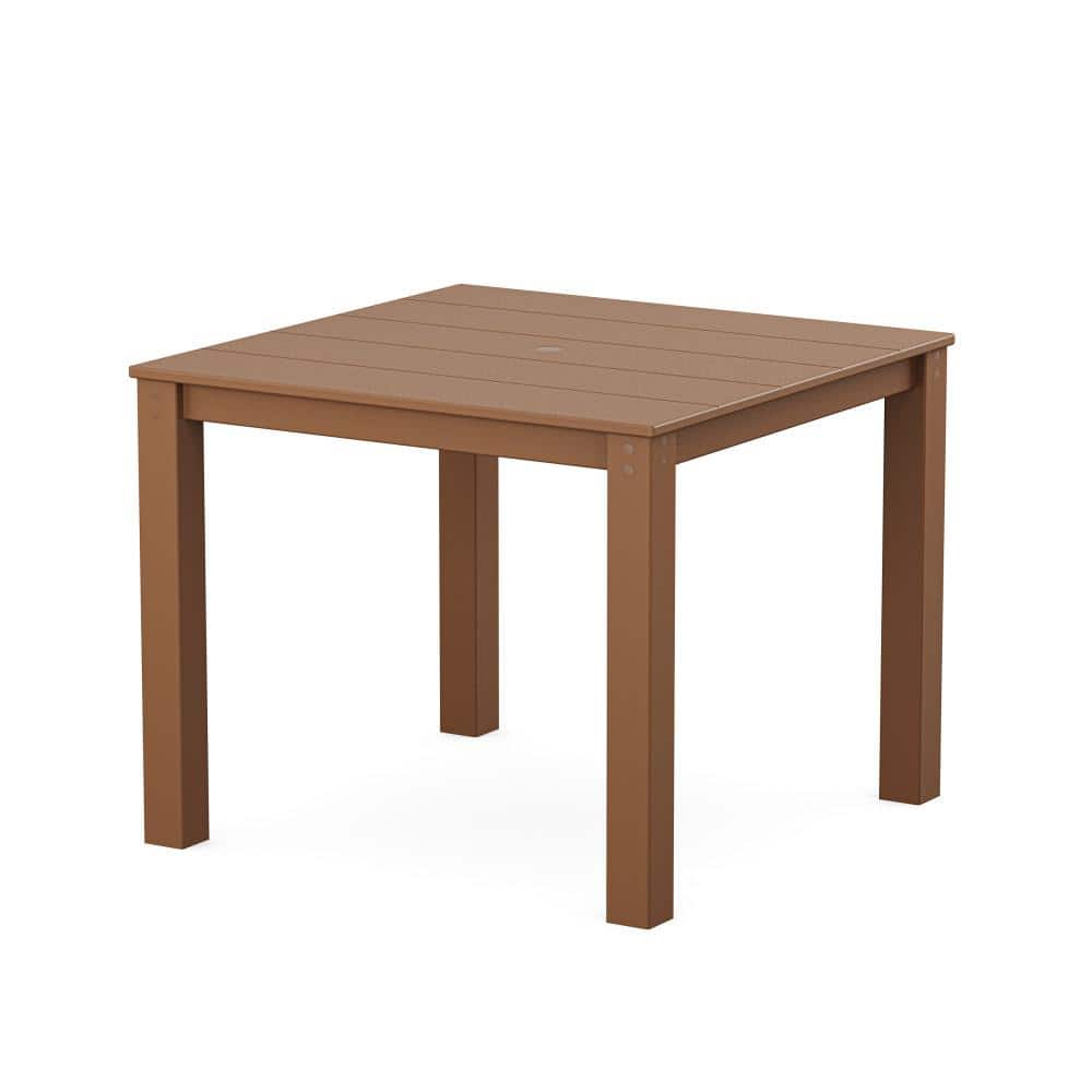 Mahogany Square Plastic and Acrylic Dining Table, 38"