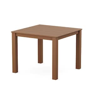 Parsons Teak HDPE Plastic Square 38 in. X 38 in. Dining Table