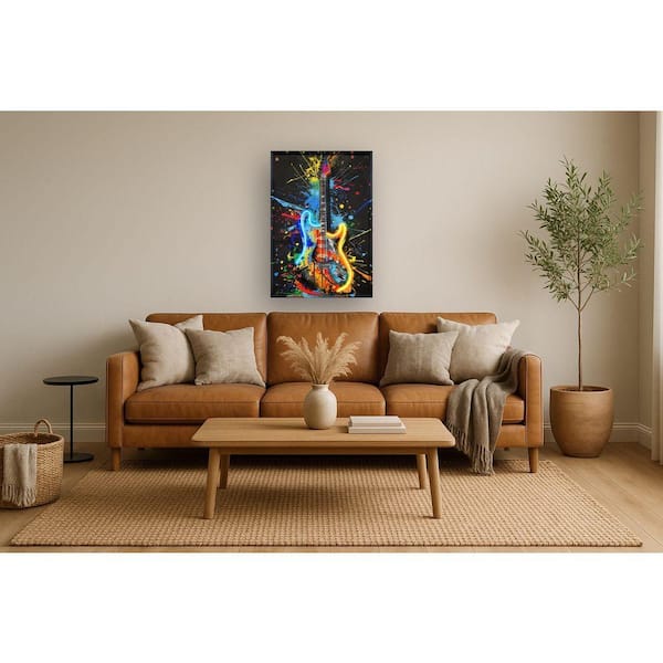 Classy Art 1-Piece Framed Mixed Media Music Wall Art 37 in. x 25