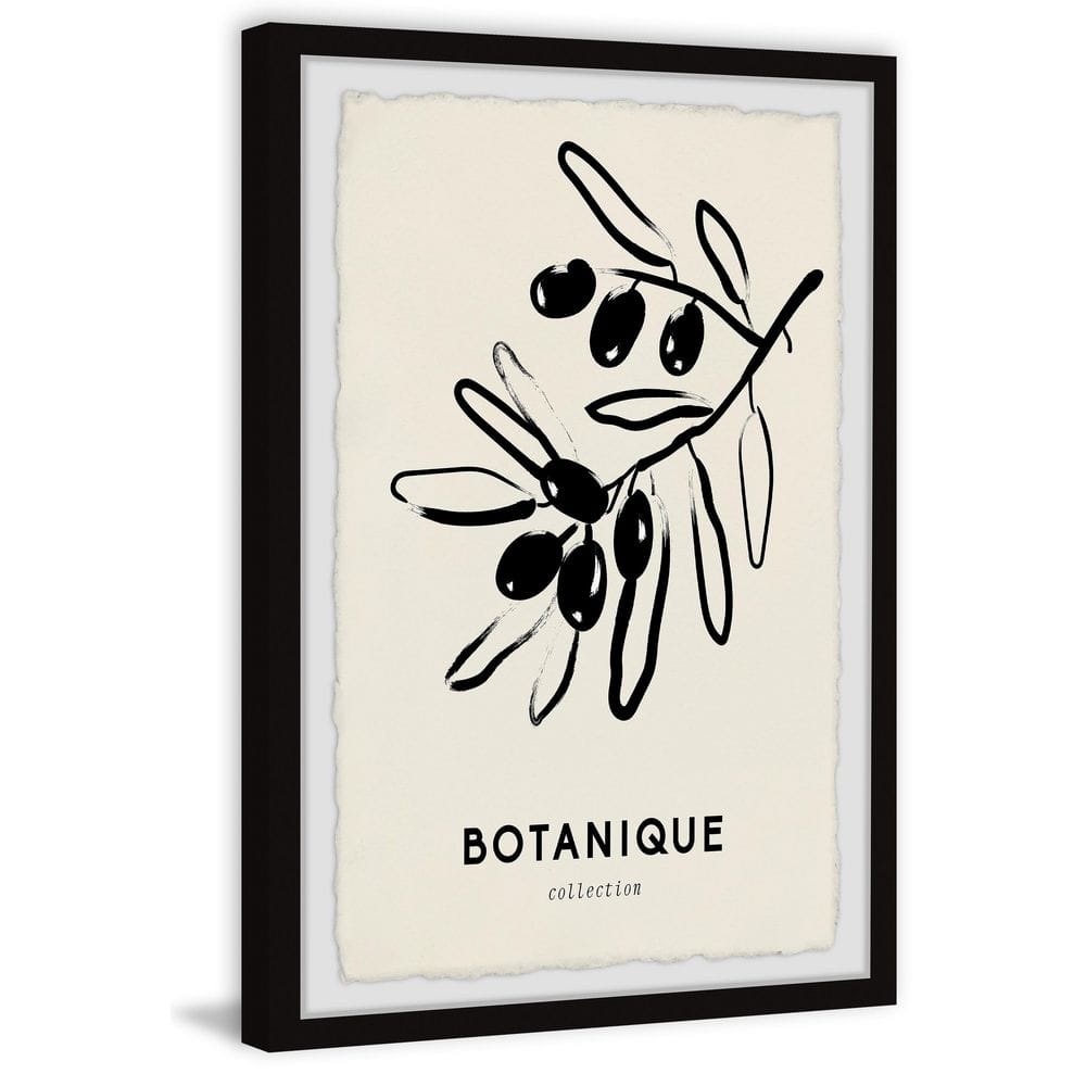 Black and White Botanical Art Print with Frame, 16 x 24