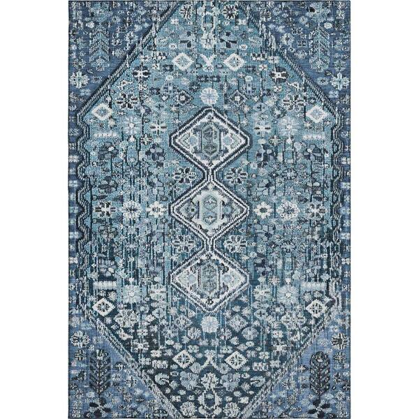 Mayfield Premium Machine Washable Abstract AMF1834 Blue 10 ft. x 14 ft. Area Rug
