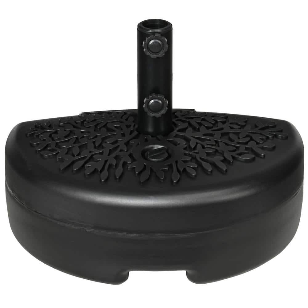 Half Round Plastic Patio Umbrella Base, Sand or Water Fillable Design 40lb Capacity Water or 46lb Capacity Sand in Black price history on PriceWatchPro