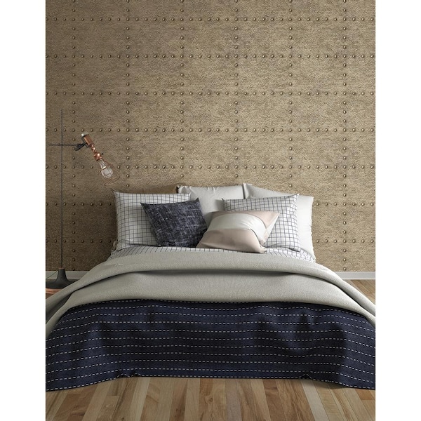 Otto Bronze Hammered Metal Bronze Wallpaper Sample