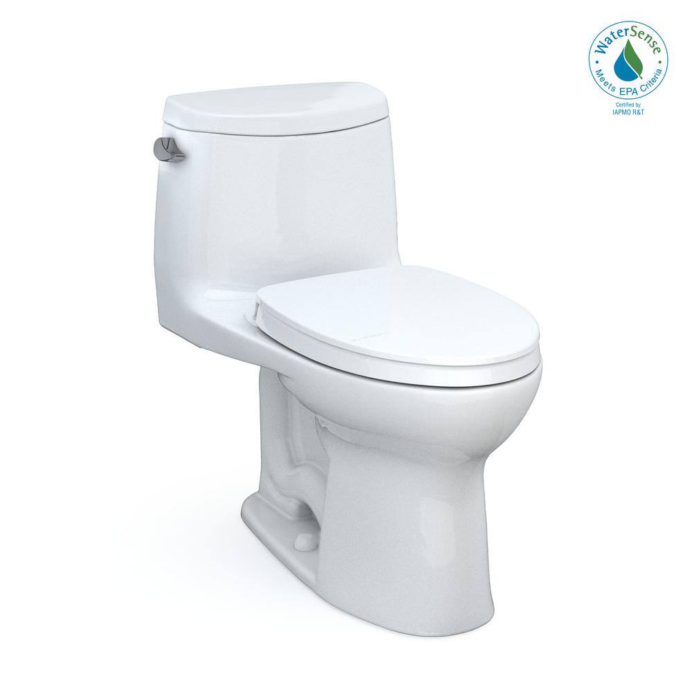 TOTO UltraMax II 1-Piece 1.28 GPF Single Flush Elongated Universal Height Toilet in Cotton White Seat Included