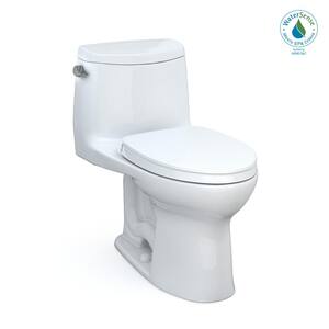UltraMax II 1-Piece 1.28 GPF Single Flush Elongated Universal Height Toilet in Cotton White Seat Included