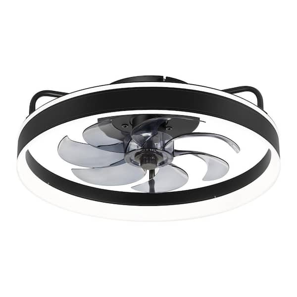 Breezary 20 in. Indoor Black Ceiling Fan with Integrated LED Light and Remote Included