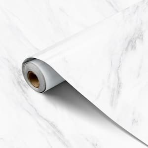 Marble Contact Paper for Kitchen Table Selfadhesive Countertop Removable Decorative Wallpaper White 15.7 in. x 157.5 in.