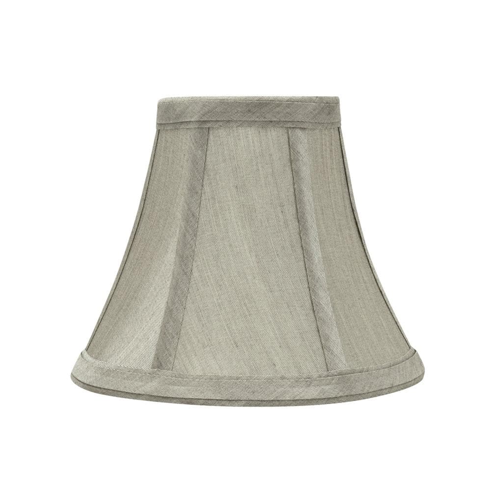 Set of 6 Gray Faux Silk Bell Chandelier Lamp Shades
