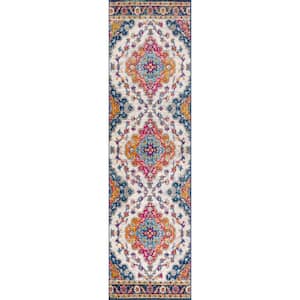 Bohemian FLAIR Boho Vintage Medallion Blue/Multi 2 ft. x 8 ft. Runner Rug