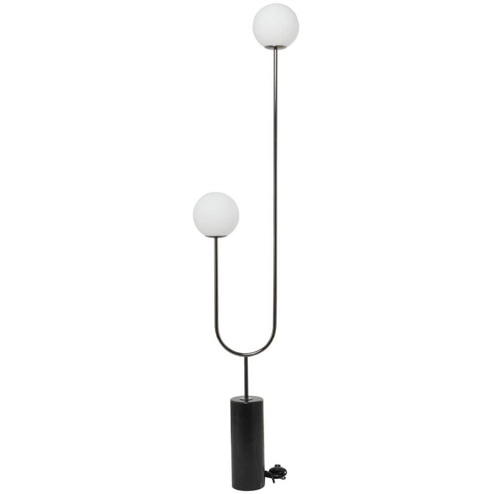 73 in. Black Marble Orb 2 Light Floor Lamp with Marble Base price history on PriceWatchPro
