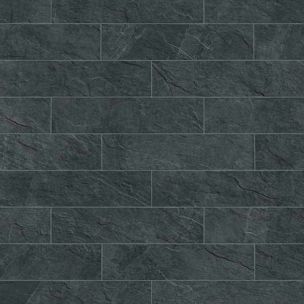 Corso Italia Slate Midnight 3 in. x 12 in. Stone Look Porcelain Floor and Wall Tile (3.39 sq. ft./Case)