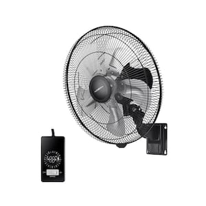 18 in. 5 Speed Settings Metal Wall Mount Fan in Black for Household Commercial, 90 Degree Horizontal Oscillation, 1-Pack