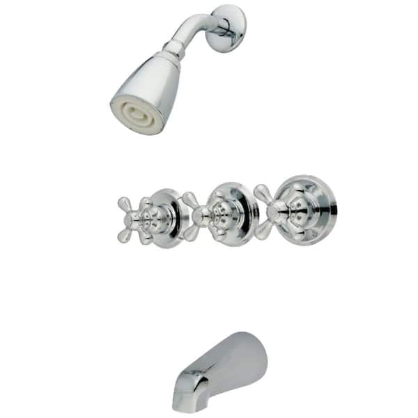 Victorian 3-Handle 1-Spray Tub and Shower Faucet 2 GPM in Polished Chrome