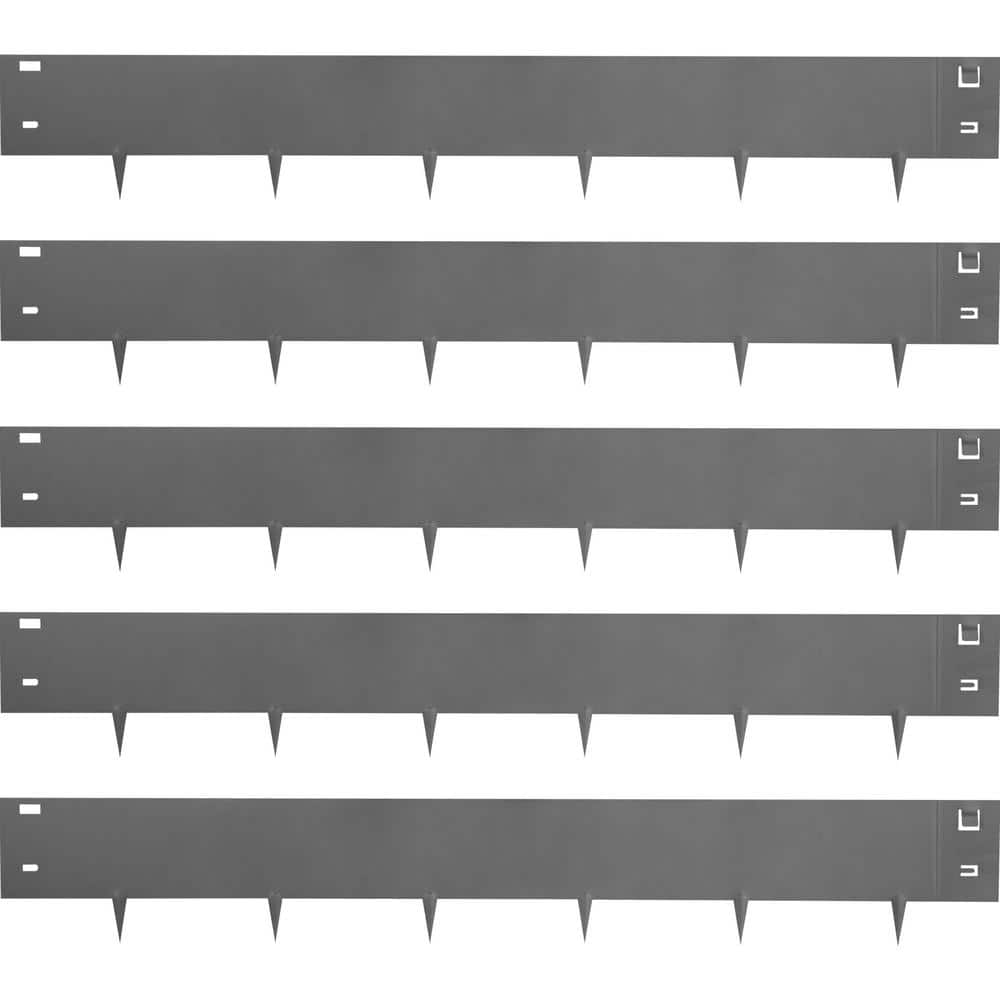 Steel Lawn Edging 5-Pieces Metal Landscape Edging 5 in. x 39 in. Garden Edging Border Gray Lawn Edge for Garden Yard price history on PriceWatchPro
