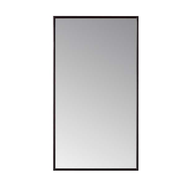 ROSWELL Viella 17.7 in. W x 32 in. H Rectangular Aluminum Framed Wall Bathroom Vanity Mirror in Black