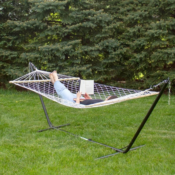 Northlight Lattice Pattern Rope Hammock with Hammock Bed
