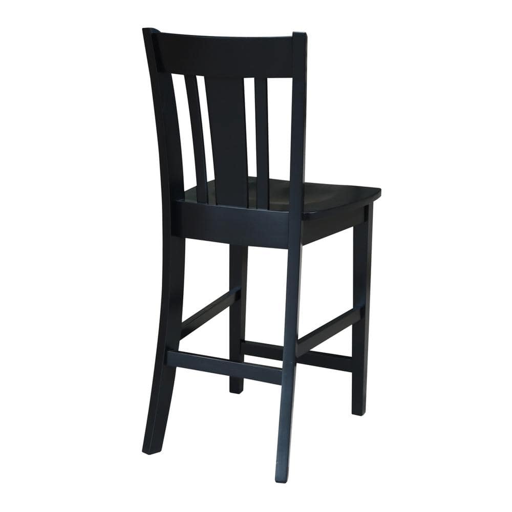 San Remo Solid Wood 24" Black Counter Height Stool