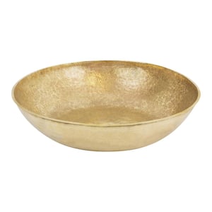 Terra Firma 17 in . Round Bathroom Vessel Sink in Yellow Polished Brass