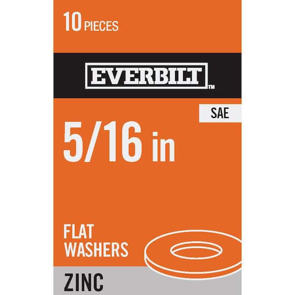 Everbilt 5/16 in. Zinc Flat Washer (10-Pack)