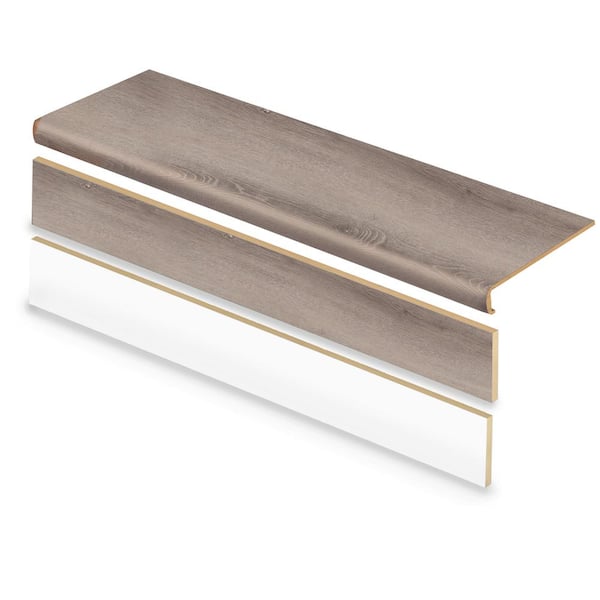 Cap A Tread Silverton Oak 47 in. L x 12.15 in. W x 2.28 in. T Vinyl Stair Tread and Reversible Riser Kit