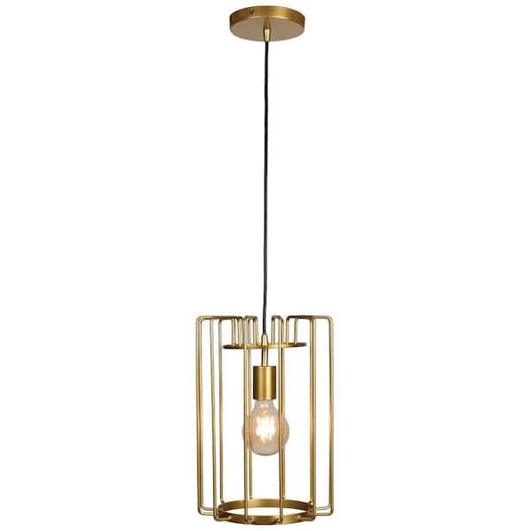Access Lighting Wired 1-Light Gold Cage Pendant Light